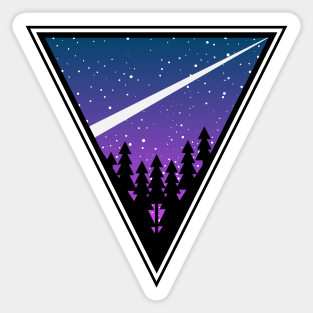 Retro Night Sky Landscape Sticker